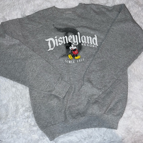 Disney Tops - Disneyland Resort Mickey Mouse Crewneck Sweatshirt Grey Small Vintage
